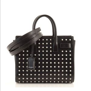 Saint Laurent Sac de Jour studded black leather